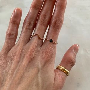 Black Fire Opal Stacking Ring – Gold Filled